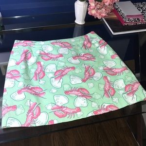 Green Vineyard Vines Skirt with Lobsters